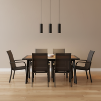 Ensemble de table et de chaises de salle à manger d'extérieur en aluminium moderne, imperméable, 4 places, pour jardin, restaurant, pique-nique