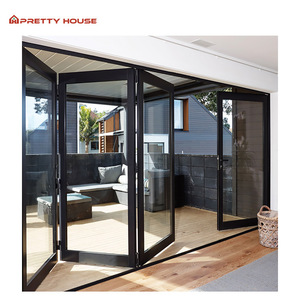 Portes pliantes en aluminium avec verre isolant trempé sur mesure pour appartement, portes de <span class=keywords><strong>garage</strong></span> pliantes - Product Image 1