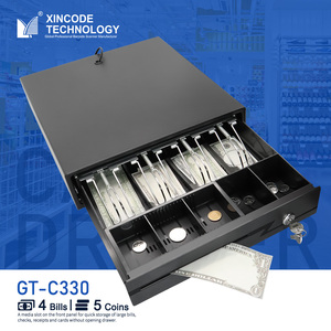 Xincode Kim Loại Ngăn Kéo Tiền Mặt Kiểm Tra Duy Nhất Khe Cắm 3 Khóa Tiền Ngăn Kéo Tiền Mặt Đăng Ký Ngăn Kéo Hộp Khay Rj11 Cho Hệ Thống POS GT-C330 - Product Image 1