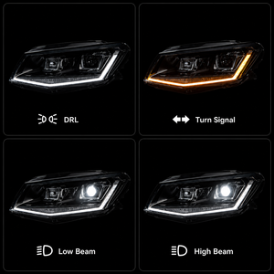 Gruppo Fari a LED BK per <span class=keywords><strong>Volkswagen</strong></span> <span class=keywords><strong>Caddy</strong></span> 2015-2020, Aggiornamento Fari Anteriori con Lente Proiettore, DRL e Indicatore di Direzione Sequenziale - Product Image 4