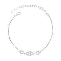 Bracelet à breloques en zircon de haute qualité, en argent 925 plaqué rhodium, luxe léger et raffiné, vente en gros d'usine