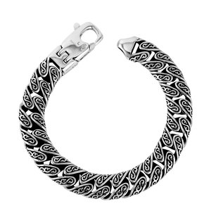 Pulsera de plata tibetana con diseño de serpiente, 20 cm, 22 cm, joyería de moda para hombre CE613 - Product Image 1