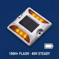 Marqueur routier solaire LED réfléchissant IP68 étanche à énergie solaire pour marquage industriel de cours d'usine, fourni directement par l'usine