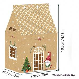 2025 Christmas Gift <b>Box</b> New House Candy <b>Box</b> Baking <b>Box</b> in Stock Promotional Paper Bags - Product Image 6