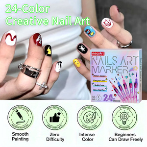 Nuevos Marcadores Fluorescentes para Uñas de 0.5mm, Juego de 24 Colores, Estilo Neón UV, para Graffiti DIY, Marcadores Coloridos No Tóxicos para Pintar Uñas - Product Image 4