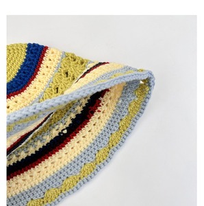 Splicing Color Handmade Knitted <strong>Bucket</strong> Flower <strong>Pattern</strong> Knitted <strong>Hats</strong> <strong>Crochet</strong> <strong>Bucket</strong> Caps for Women - Product Image 6