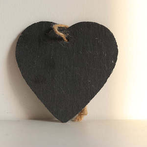 Cadeau <span class=keywords><strong>Avis</strong></span> suspendu Ardoise décorative avec corde de retenue comme plaque signalétique Panneau de porte Ardoise Tableau mémo en forme de cœur pour l'écriture - Product Image 3