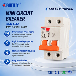 Disjoncteur <span class=keywords><strong>bipolaire</strong></span> BKN Unpolo C32 32A Mini Disjoncteur 1P 2P Auto MCB Interrupteur - Product Image 1