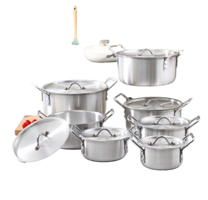 Ensemble de 7 casseroles en aluminium de conception coréenne pour le marché africain, 14-26 cm, résistantes au four, vente chaude, production d'usine - Product Image 4