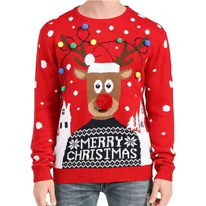 In Stock Acrylic Made Crew Neck Long Sleeve Men Ugly Sweater Christmas