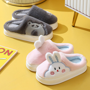 Chaussons d'hiver en coton chaud pour <span class=keywords><strong>femme</strong></span>, antidérapants, épais, mignons, à motif de dessin animé, pour couple, en fourrure, pour la maison – Meilleures ventes 2026 - Product Image 3