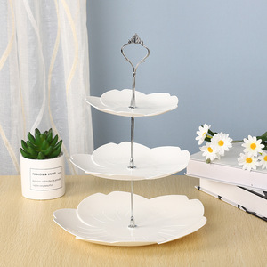 Wholesale 3 Layers Cake Decorating Stand Plastic White Wedding 3 Tier Cake Stand