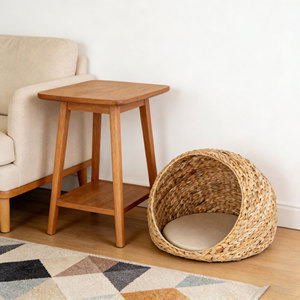 Natuurlijk waterhyacint honden- en kattenbed, handgemaakt dierenhuisje, milieuvriendelijk huisje voor huisdieren - Product Image 5