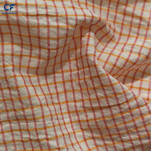 Tissu en coton pur <span class=keywords><strong>japonais</strong></span> à longues fibres, rétrécissement <span class=keywords><strong>au</strong></span> sel, à petits carreaux orange-rouge, 80 fils, le plus vendu, pour chemises et robes - Product Image 3