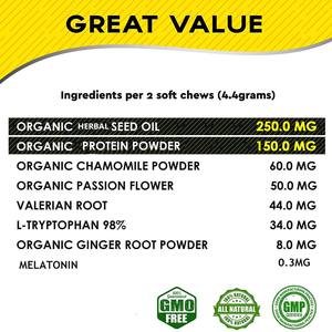 Menenangkan hewan peliharaan kunyah untuk anjing makanan mengurangi kecemasan rasa takut Herbal organik Hem Gairah bunga L triptopan perawatan kesehatan hewan peliharaan suplemen - Product Image 3