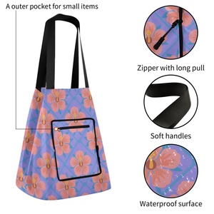 Aloha Hibiscus <b>Foldable</b> Polyester Large Shoulder Flower Outdoor Travel Grocery Shopping Tote <b>Bag</b> for Advertising & Daily Use - Product Image 2