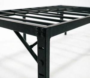 Modern Adjustable Steel <b>Platform</b> <b>Bed</b> <b>Frame</b> Full Size Eco-Friendly Portable Apartment Hospital School Bedroom - Product Image 2