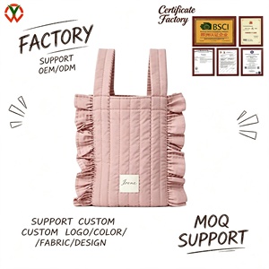 Bolsa Colgante para Cochecito Acolchada con Volantes 100% Algodón, Organizador Multifuncional para Pañales de Bebé, Bolsa de Mano para Paseos Diarios al Aire Libre, Color Personalizado - Product Image 1
