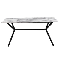Table à manger moderne extensible en métal de luxe avec chaises en verre marbré et acrylique