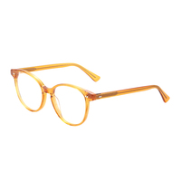 1 jeu de lunettes en acétate classique, verres transparents Anti-lumière bleue, monture pour lunettes d'ordinateur Vintage rondes