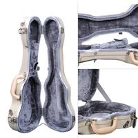 Penjualan Langsung dari Pabrik Casing Keras Gitar Akustik ABS Warna Krem Pelindung Kustom Kotak Musik Gitar Bass