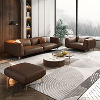Meilleure vente canapé sectionnel en cuir couche supérieure en cuir italien de luxe canapé nordique 3 places moderne en or ensemble de canapés chesterfield