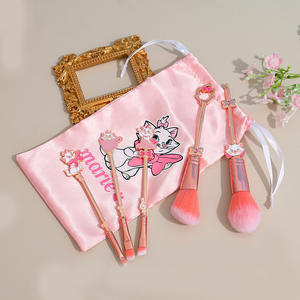 2025 nouveau 5 pièces or Rose dessin animé Marie chat maquillage pinceau ensemble pour filles exquis métal ombre à paupières pinceau poudre brosse - Product Image 4