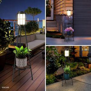 Soporte <span class=keywords><strong>para</strong></span> <span class=keywords><strong>Plantas</strong></span> con Luces Solares, Impermeable, de Hierro, <span class=keywords><strong>para</strong></span> Exteriores, <span class=keywords><strong>para</strong></span> Patio, Terraza, Jardín, Decoración - Product Image 6