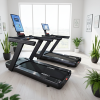 Caminadora Eléctrica Comercial de Alta Resistencia, Monitor de Ritmo Cardíaco Inalámbrico, Pantalla LED, Capacidad de 150 kg, Inclinación Automática, Acero
