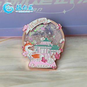 Elektroliz gül altın Wuhan yumuşak emaye quicksand buzdolabı sticker özel doğal nokta metal buzdolabı sticker özel - Product Image 6