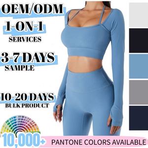 Premium Kwaliteit Warme Winter Katoenen Fleece Vrouwen Workout Yoga Tops Lange Mouwen Cropped Bolero Trui Schouderophalen Met Duimgaten - Product Image 2