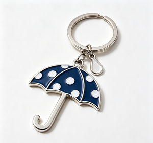 Custom Zinc Alloy Umbrella Keychain Enamel Metal <b>Key</b> <b>Ring</b> Polka Dot <b>Bag</b> Charm Promotional Gift - Product Image 2