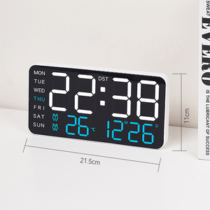 Réveil numérique LED avec lumière colorée, calendrier intelligent, lampe RGB, minuterie, température, charge, pour bureau, table, chevet - Product Image 2