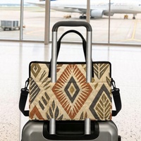 Sac pour ordinateur portable matelassé à imprimé floral Art Déco tropical personnalisé, motif Kapa Hawaïen, pour le shopping, les voyages et le transport quotidien