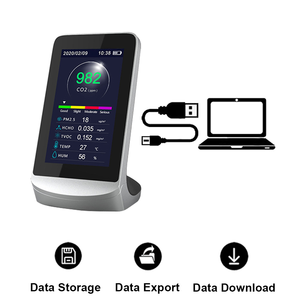 Chất lượng không khí <span class=keywords><strong>Monitor</strong></span> Detector hỗ trợ dữ liệu khai thác gỗ gas giám sát Meter phân tích <span class=keywords><strong>CO2</strong></span> displaytester formaldehyde bụi mịn cảm biến - Product Image 1