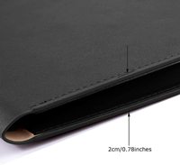 Carpeta de archivos A4 de cuero PU, portadocumentos, estuche impermeable para Portafolio, cierre magnético, carpeta de sobre de cuero negro para negocios