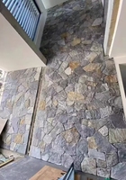 Pierre de pavé en grès blanc naturel irrégulier pour revêtement mural de jardin et décoration paysagère