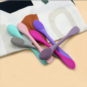 Double End Head <span class=keywords><strong>Silicone</strong></span> argilla viso viso viso viso viso viso viso Scrubber spatola maschera pennello per il trucco - Product Image 3