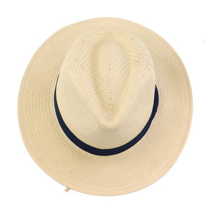 Tresse Fedora <span class=keywords><strong>Jazz</strong></span> chapeau chapeaux de paille en gros papier Logo personnalisé papier plage d'été emballage personnalisé unisexe adultes uni rayé - Product Image 4