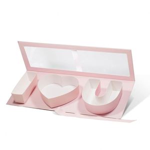 Stock Items I Love You Pink Fillable Letter Shaped Valentine's Day <b>Gift</b> <b>Box</b> with <b>Clear</b> <b>Lid</b> - Product Image 3