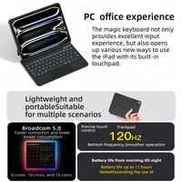 Funda con Teclado Inalámbrico USB Tipo-C Personalizada para iPad Pro de 11 Pulgadas/Air de 11 Pulgadas M2/M3, Ultrafina, con Panel Táctil y Teclas Múltiples