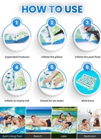 Radeau flottant gonflable en PVC à double trou avec oreiller, lit flottant creux personnalisé, tapis flottant gonflable pour piscine