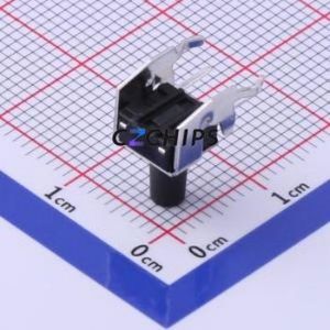 TS-1002N-BR09516 Tactile Switch Bent Lead Through Hole-4P,6x6mm Single Pole Single Throw Round Button 1.6N Right Angle Insert - Product Image 2