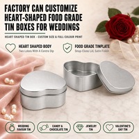 Boîtes en étain en forme de cœur de qualité alimentaire personnalisables en usine pour mariages, bonbons, chocolats, bijoux, boîtes cadeaux pour la Saint-Valentin
