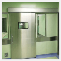 Portes doubles d'hôpital avec inserts en verre, porte hermétique coulissante automatique pour hôpital 5.0