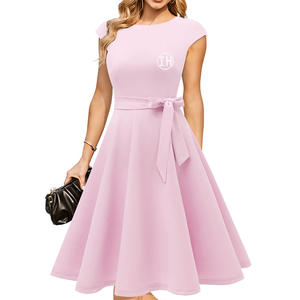Fábrica Mujeres Cóctel A-line Vestidos Moda Cap Manga Bowknot <span class=keywords><strong>Vestido</strong></span> en blanco Elegante Fiesta de graduación Vestidos de baile - Product Image 5