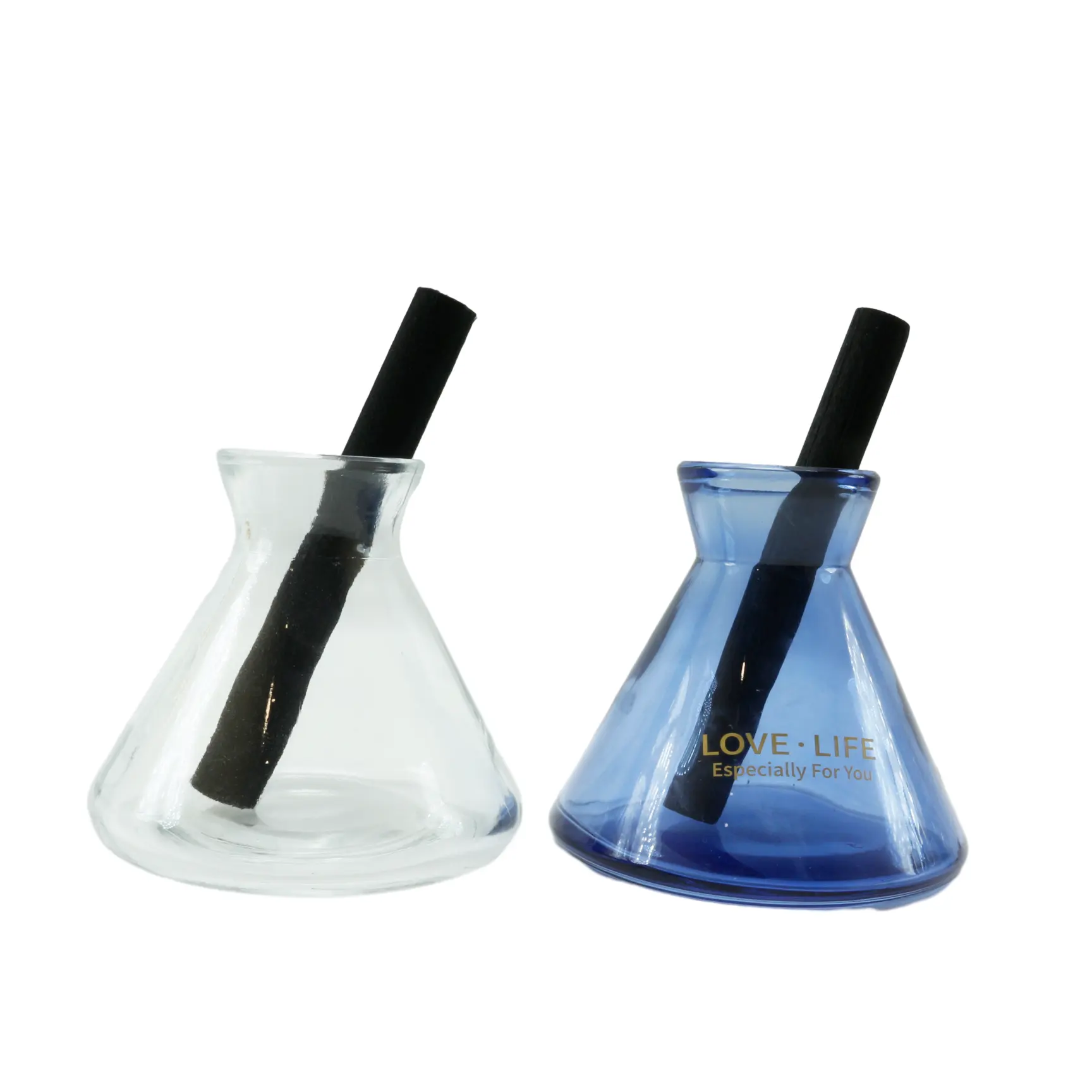 Neues Design Leere konische Flasche Home Duft Schwarz Reed Diffusor Glasflasche 200ml aroma-A33