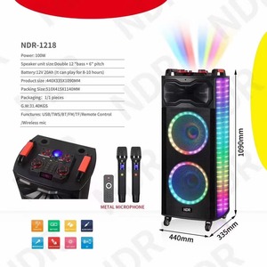 100W 12inch * 2 LED ánh sáng thuận tiện bánh xe đẩy loa công suất cao ngoài trời bên xe đẩy BT Loa - Product Image 4