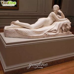 Estatua <span class=keywords><strong>de</strong></span> mujer <span class=keywords><strong>de</strong></span> mármol tallada <span class=keywords><strong>a</strong></span> <span class=keywords><strong>mano</strong></span> tumbada en hamaca - Product Image 4