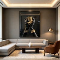 Affiches et impressions HomeDecor, portraits féminins, peinture de femme africaine noire, art mural, mains noires avec bijoux dorés, toile avec cadre